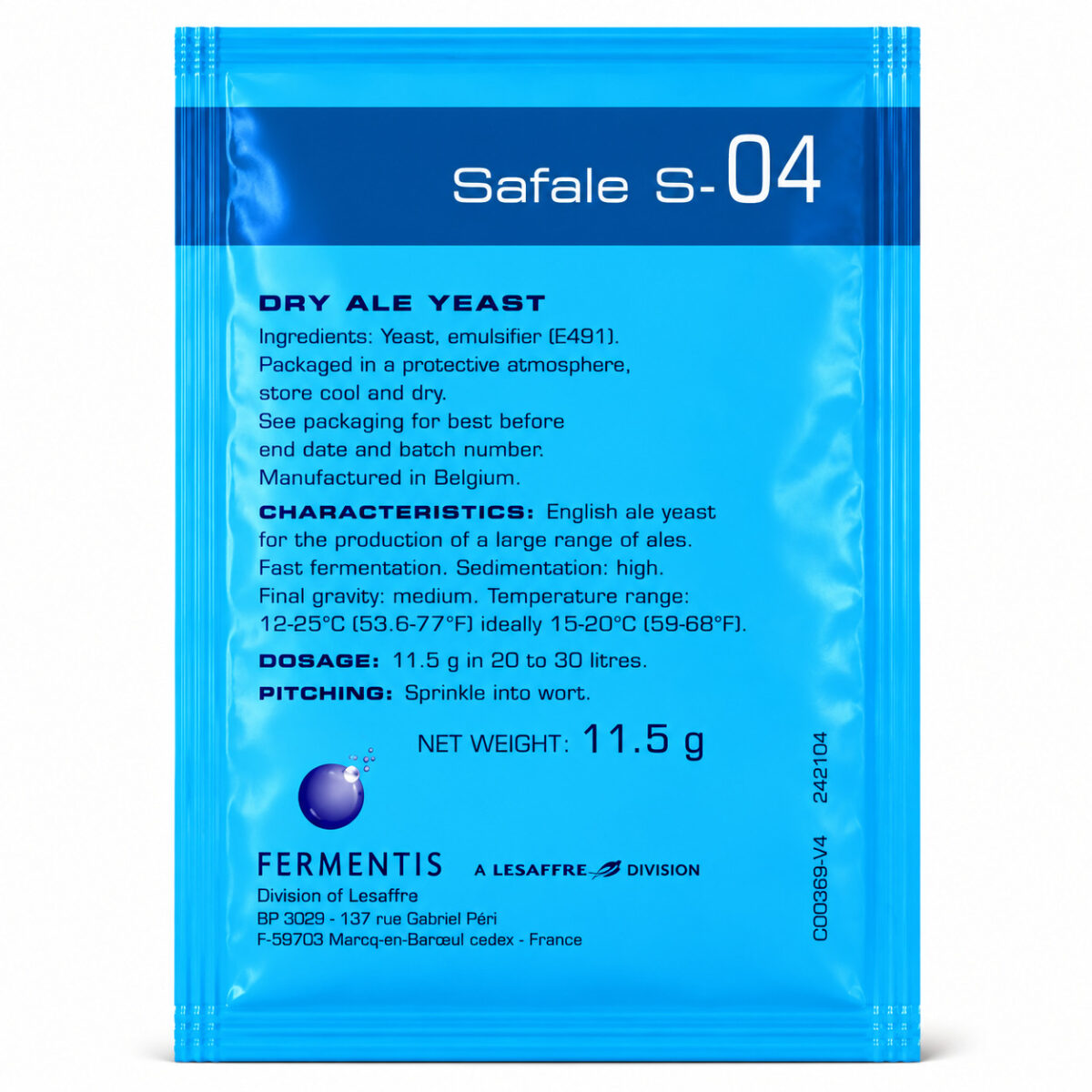 Пивные дрожжи SafAle S-04