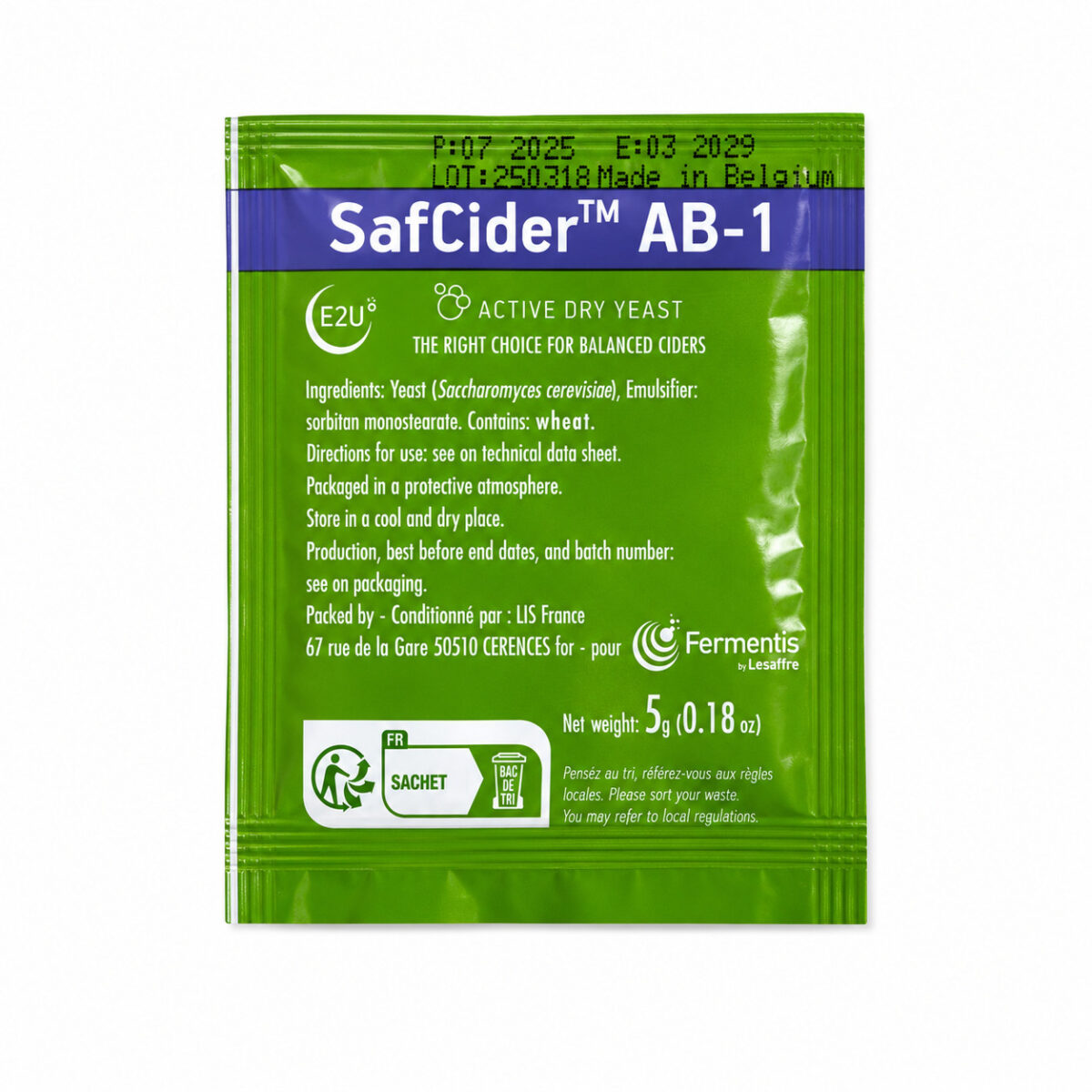 Дрожжи Fermentis SafCider AB-1 5 г для сидра