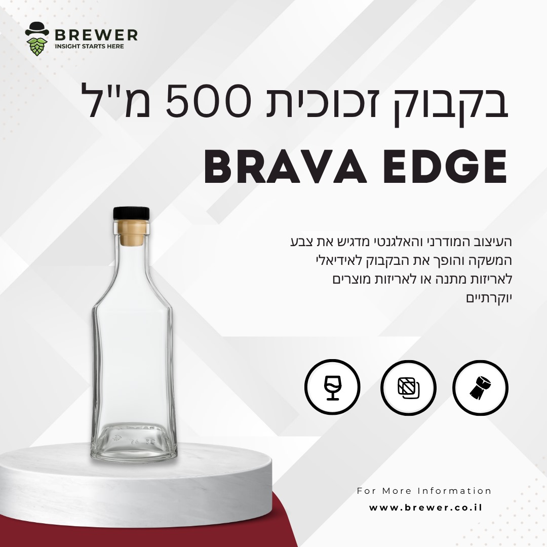 Стеклянная бутылка 500 мл Brava Edge